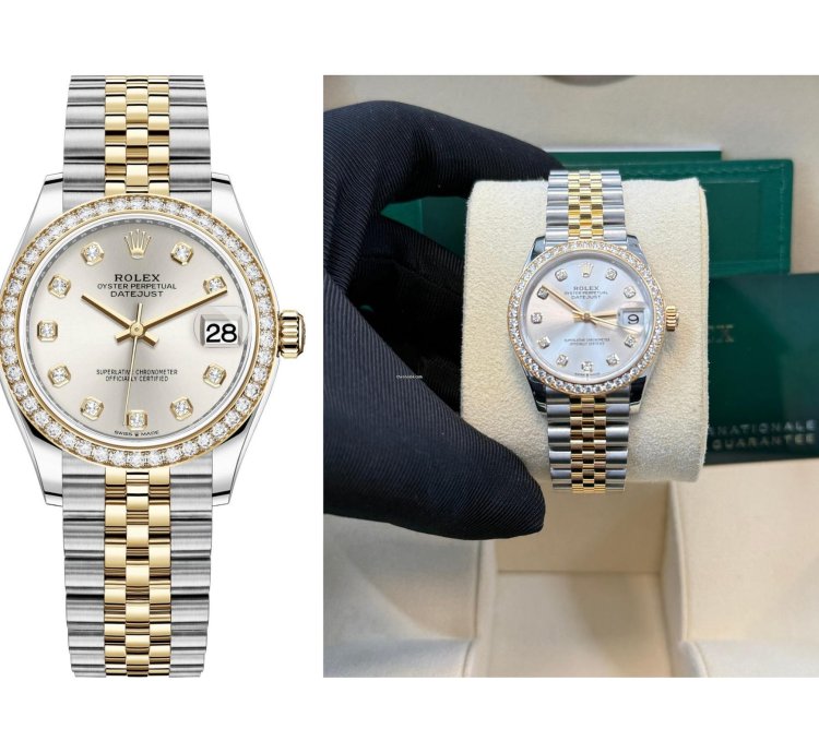 Rolex Datejust 31 31mm Stainless Steel And Yellow Gold Silver Diamond Dial Jubilee 278383rbr
