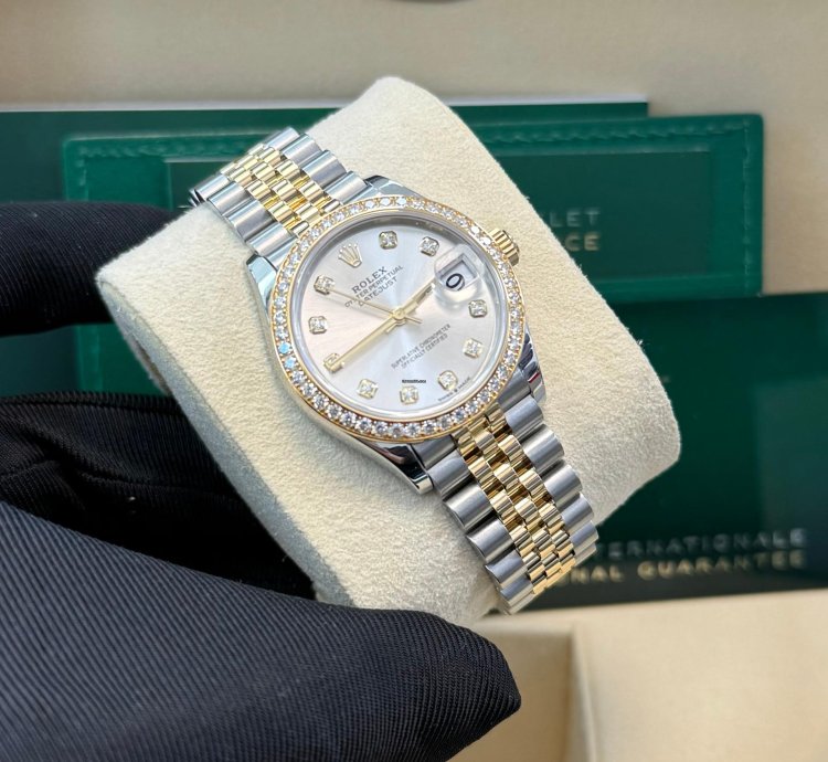 Rolex Datejust 31 31mm Stainless Steel And Yellow Gold Silver Diamond Dial Jubilee 278383rbr