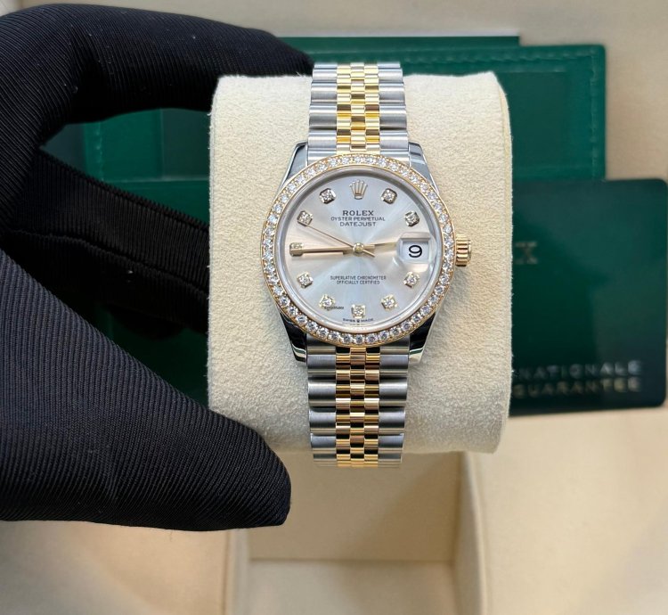 Rolex Datejust 31 31mm Stainless Steel And Yellow Gold Silver Diamond Dial Jubilee 278383rbr