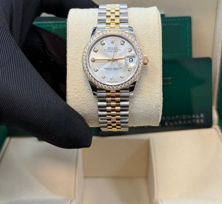 Rolex Datejust 31 31mm Stainless Steel And Yellow Gold Silver Diamond Dial Jubilee 278383rbr