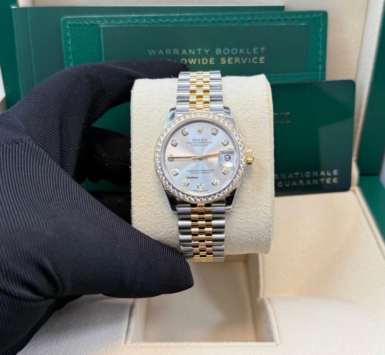 Rolex Datejust 31 31mm Stainless Steel And Yellow Gold Silver Diamond Dial Jubilee 278383rbr