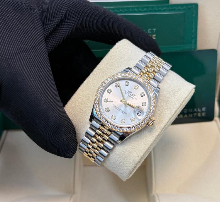 Rolex Datejust 31 31mm Stainless Steel And Yellow Gold Silver Diamond Dial Jubilee 278383rbr