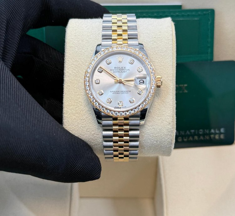 Rolex Datejust 31 31mm Stainless Steel And Yellow Gold Silver Diamond Dial Jubilee 278383rbr
