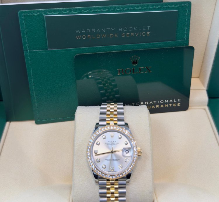 Rolex Datejust 31 31mm Stainless Steel And Yellow Gold Silver Diamond Dial Jubilee 278383rbr
