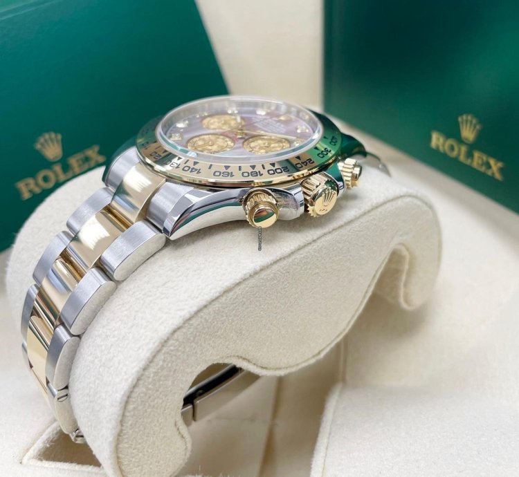Rolex Daytona 116503 Black Mother Of Pearl mop Diamond Tahitian Dial Two Tone Yellow Gold