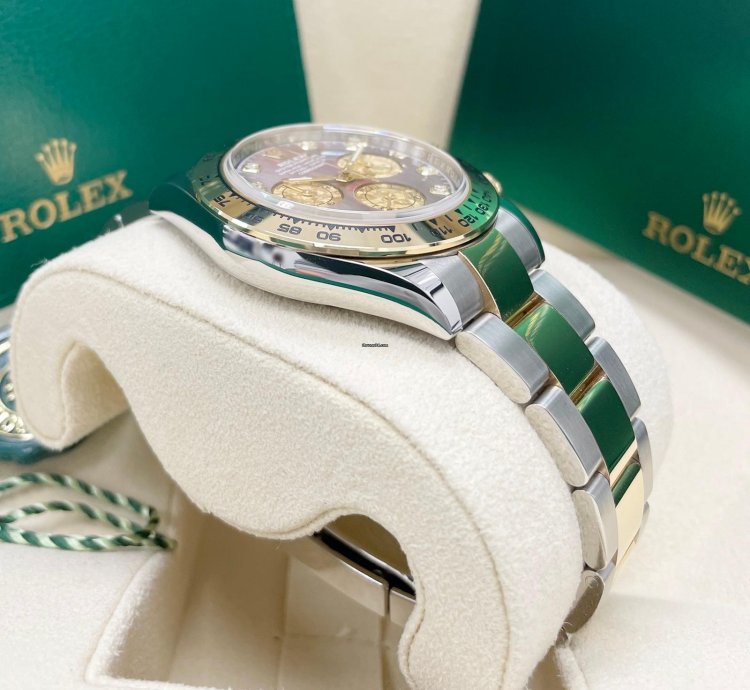 Rolex Daytona 116503 Black Mother Of Pearl mop Diamond Tahitian Dial Two Tone Yellow Gold