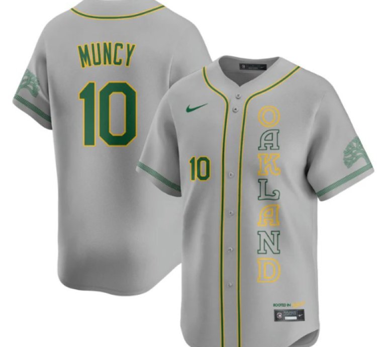 Max Muncy Jersey 10 Oakland Athletics City Connect Concept Stitched Gray