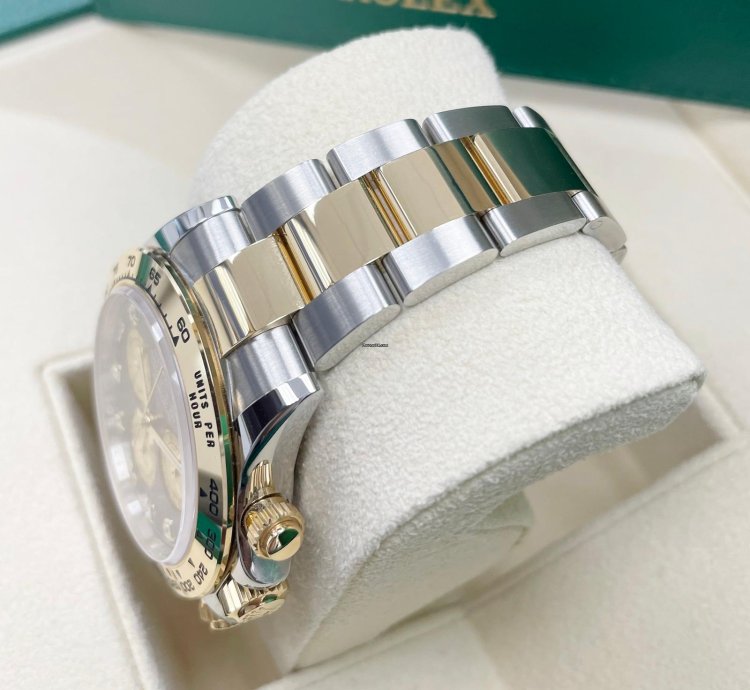 Rolex Daytona 116503 Black Mother Of Pearl mop Diamond Tahitian Dial Two Tone Yellow Gold