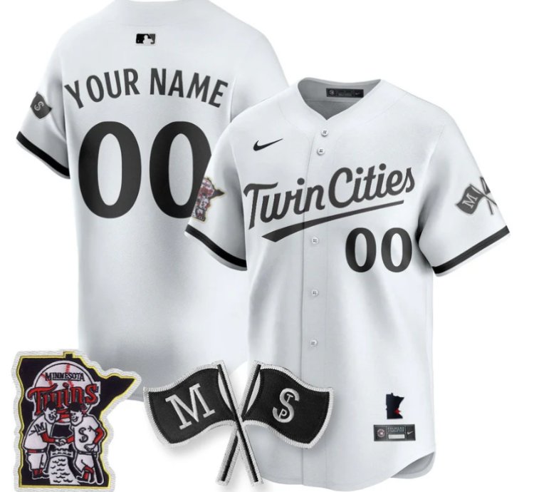 Custom Minnesota Twins Jersey Name And Number Alternate Limited Stitched White
