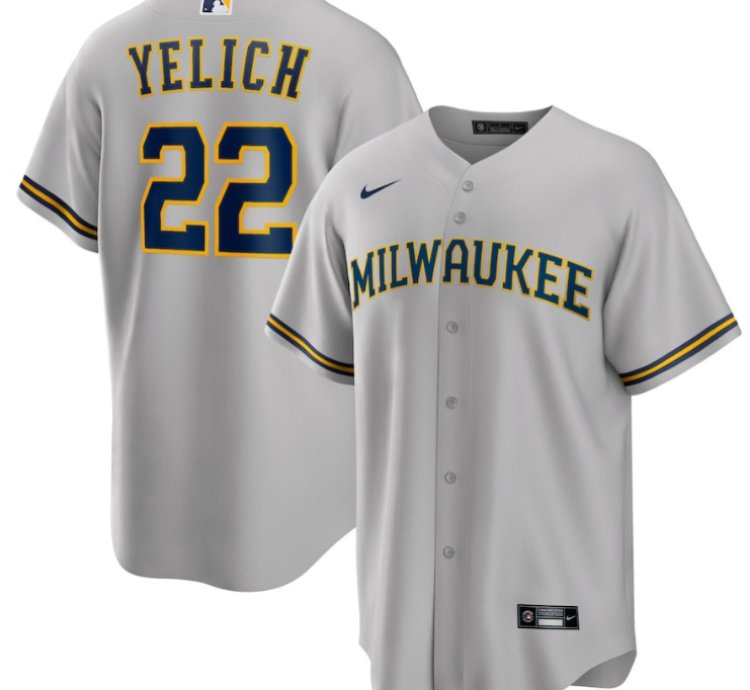 Christian Yelich 22 Milwaukee Brewers Alternate Player Men Jersey - Gray