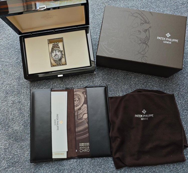 Patek Philippe Annual Calendar Chronograph Steel Watch Ps