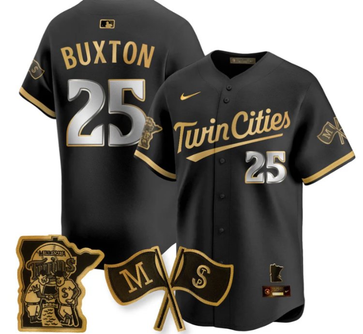 Byron Buxton Jersey 25 Minnesota Twins Alternate Limited Stitched Black Gold