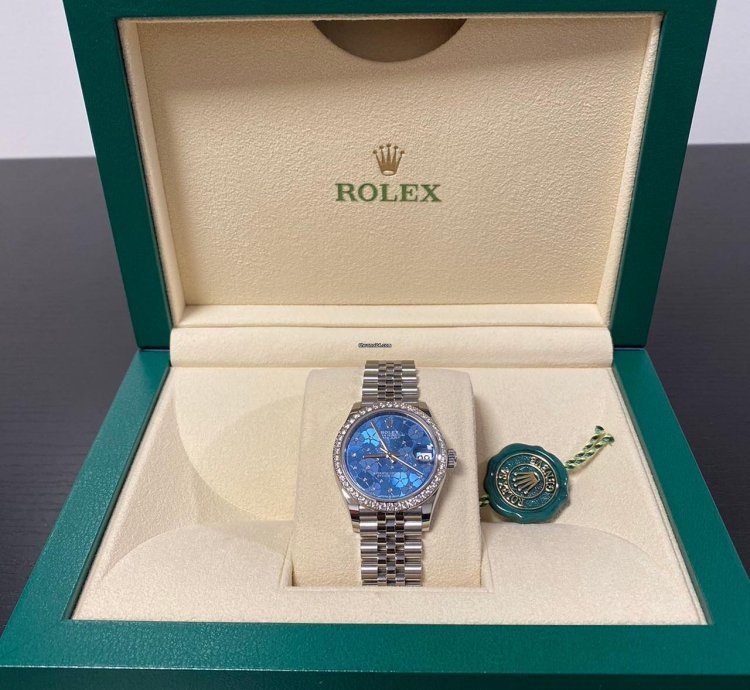 Rolex Datejust 31 Blue Azzuro Floral-motif Diamond