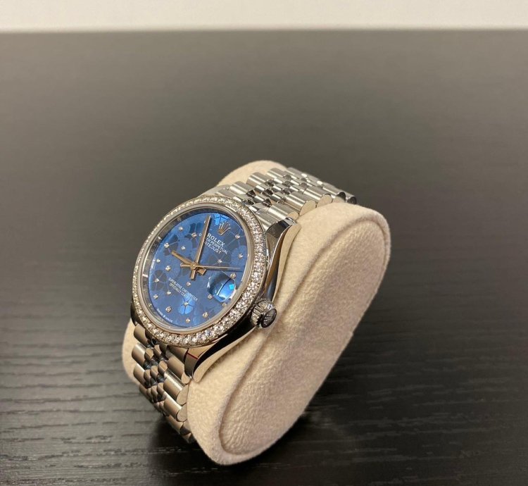 Rolex Datejust 31 Blue Azzuro Floral-motif Diamond