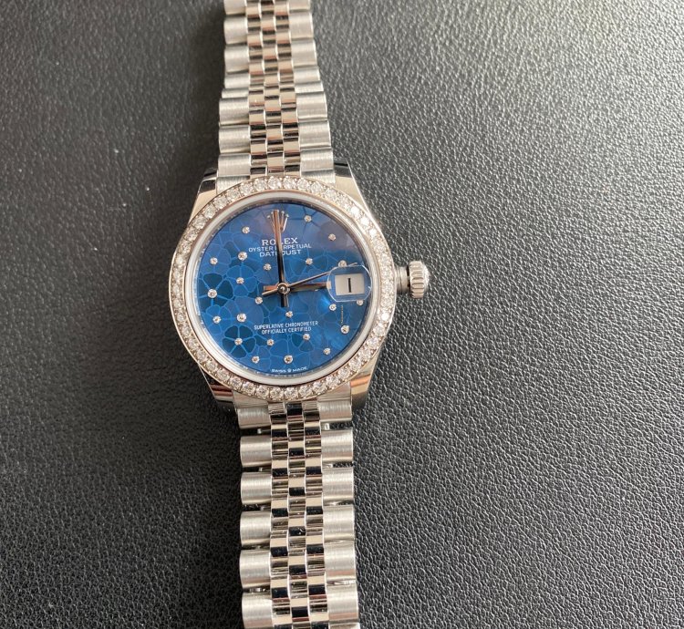 Rolex Datejust 31 Blue Azzuro Floral-motif Diamond