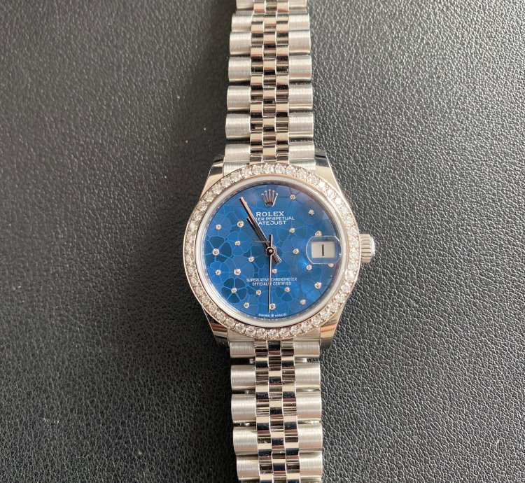 Rolex Datejust 31 Blue Azzuro Floral-motif Diamond