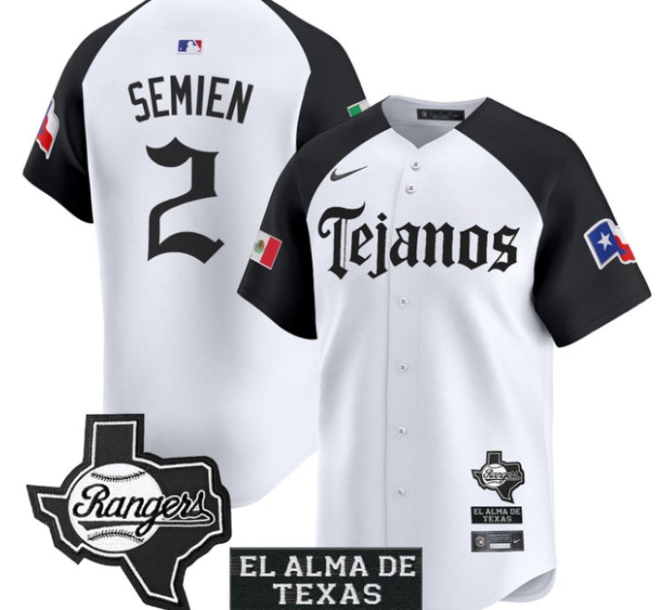 Marcus Semien Jersey 2 Texas Rangers Mexico Tejano Barrio Style Vapor Limited Stitched Alternate