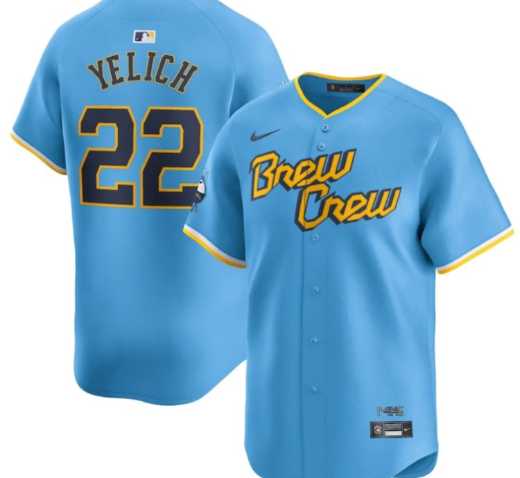 Christian Yelich 22 Milwaukee Brewers City Connect Limited Men Jersey - Powder Blue
