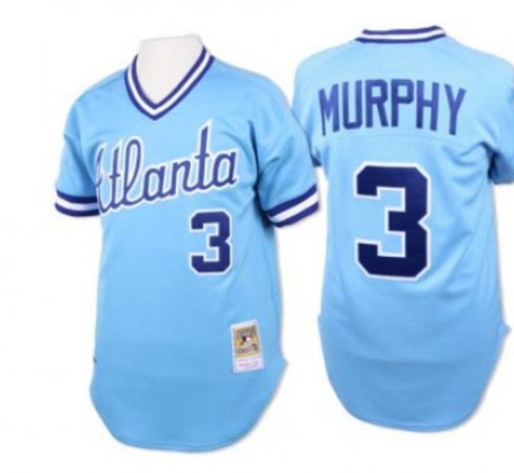 Atlanta Braves Dale Murphy Blue 1982 Throwback Pullover Jersey