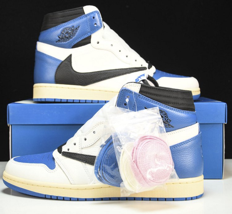 Nike Jordan 1 High X Fragment X Travis Scott Sailblue