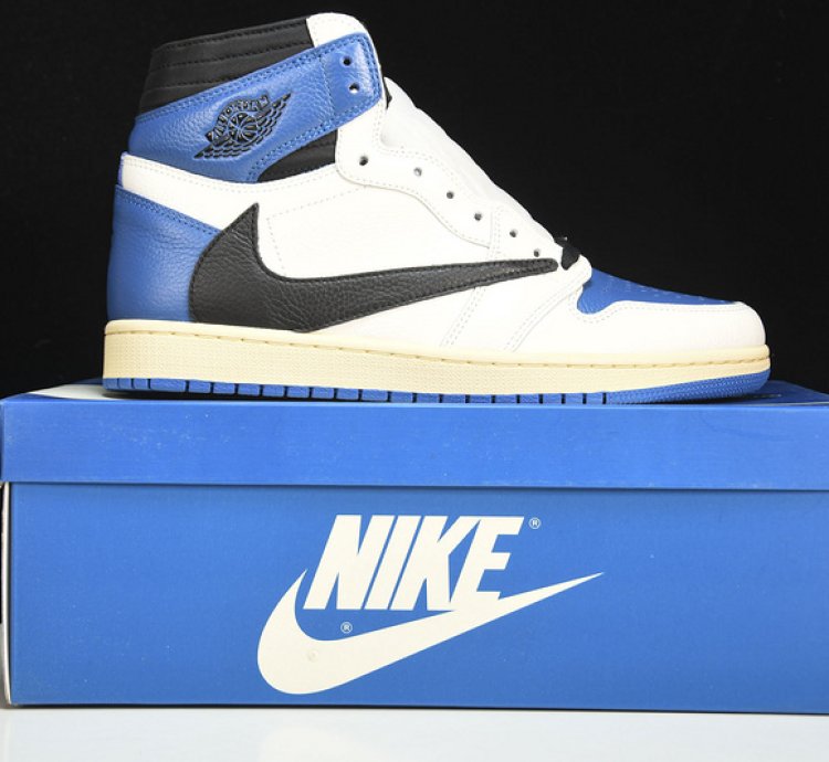 Nike Jordan 1 High X Fragment X Travis Scott Sailblue