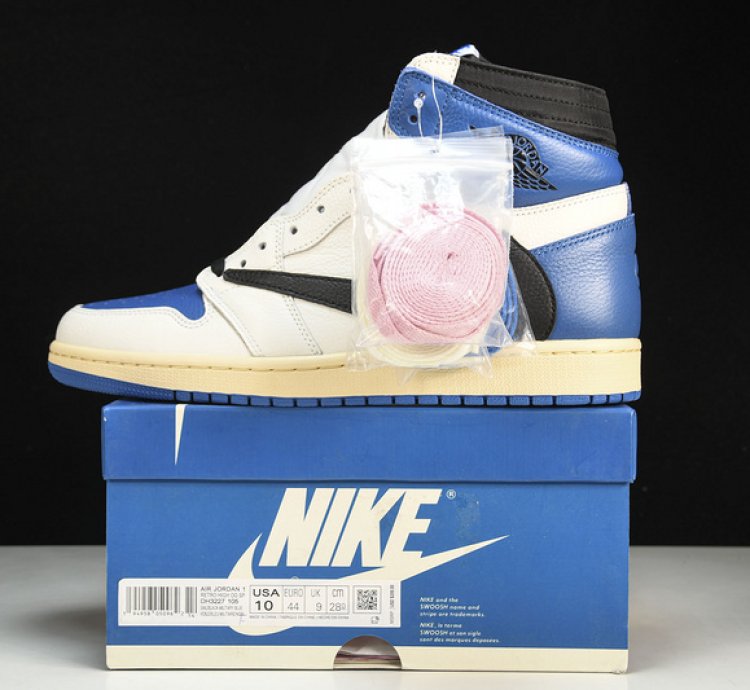Nike Jordan 1 High X Fragment X Travis Scott Sailblue
