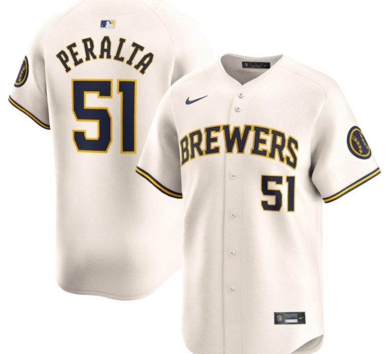 Freddy Peralta 51 Milwaukee Brewers Home Limited Player Men Jersey - Cream