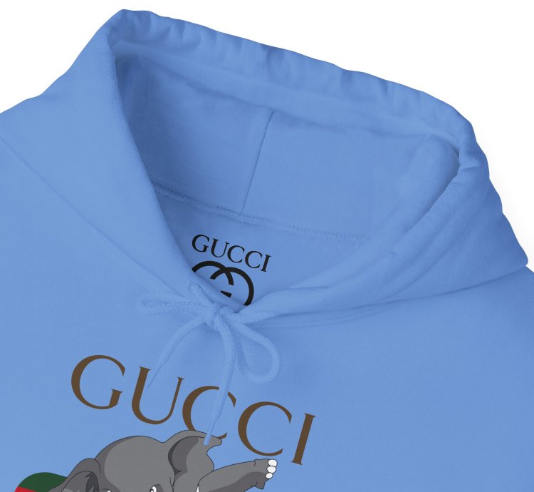 Gucci Elephant Carolina Blue Hoodie - Size Usa