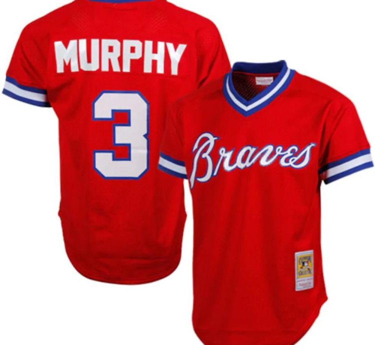 Atlanta Braves Dale Murphy Red 1980 Throwback Mesh Pullover Jersey