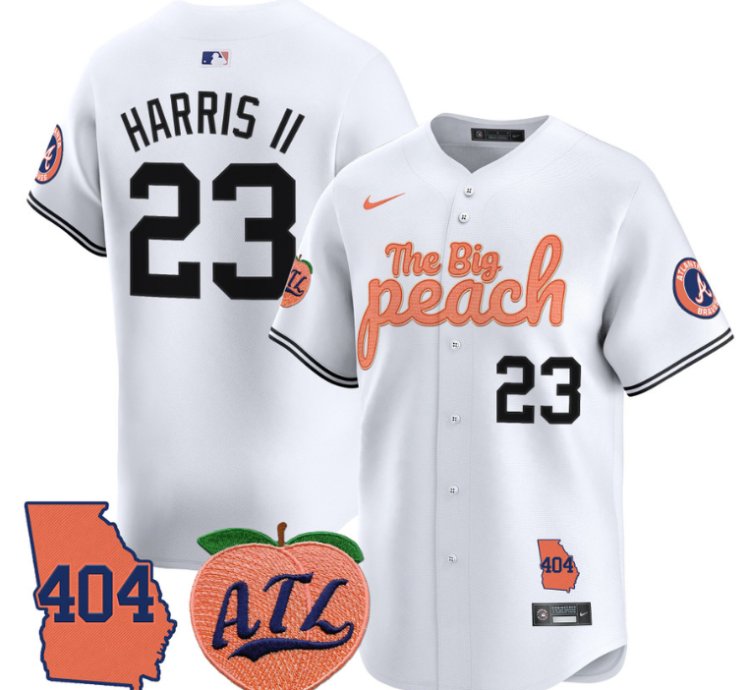 Michael Harris Ii Jersey 23 Atlanta Braves 404 The Big Peach Premier Limited Stitched White
