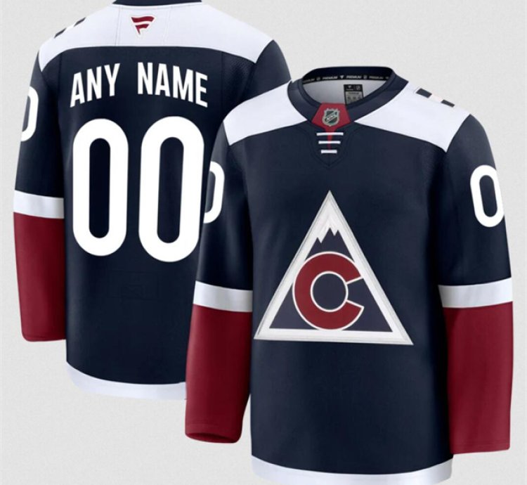 Mens Custom Colorado Avalanche Jersey Name Number 2025 Navy Alternate