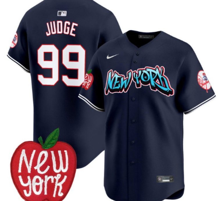 Aaron Judge Jersey 99 New York Yankees Apple Patch Vapor Premier Limited Stitched Navy
