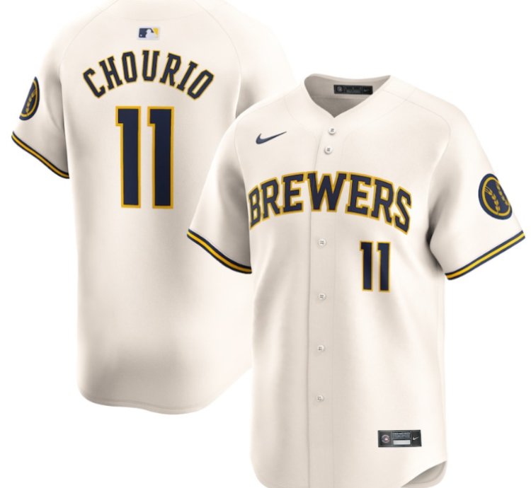 Jackson Chourio 11 Milwaukee Brewers Home Limited Men Jersey - Cream