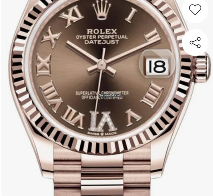 Rolex Datejust 31 Chocolate Roman Dial Rose Gold Datejust 31