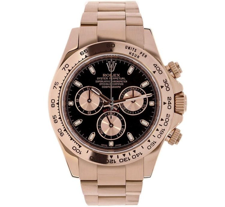 Rolex Daytona 116505 18k Rose Gold Black Index Dial 40 Mm