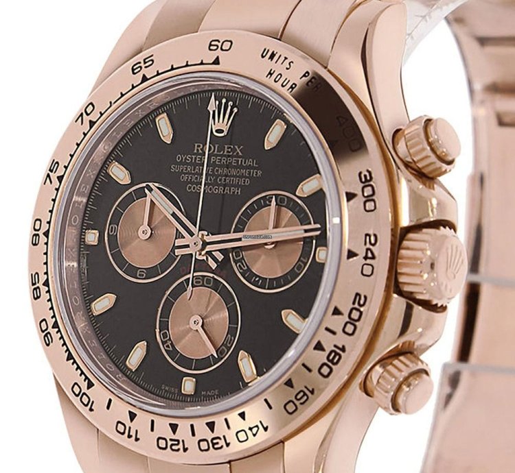 Rolex Daytona 116505 18k Rose Gold Black Index Dial 40 Mm