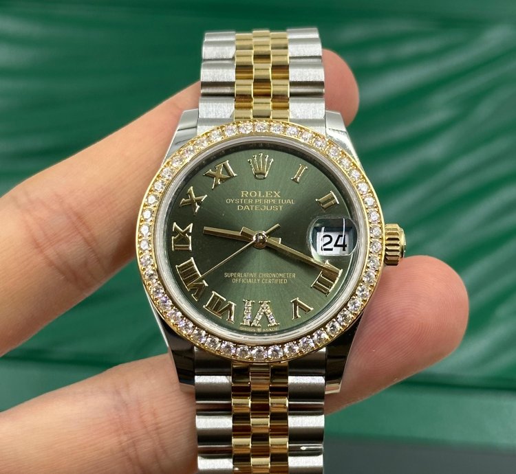 Rolex Datejust 31 Diamond Bezel Green Vi Jubilee