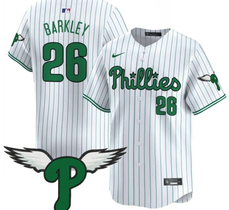 Saquon Barkley Jersey 26 Philadelphia Phillies 2025 Vapor Premier Limited Stitched Pinstripe