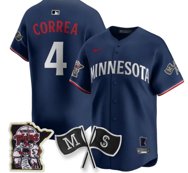 Carlos Correa Jersey 4 Minnesota Twins Alternate Limited Stitched Navy