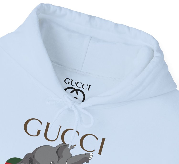 Gucci Elephant Light Blue Hoodie - Size Usa