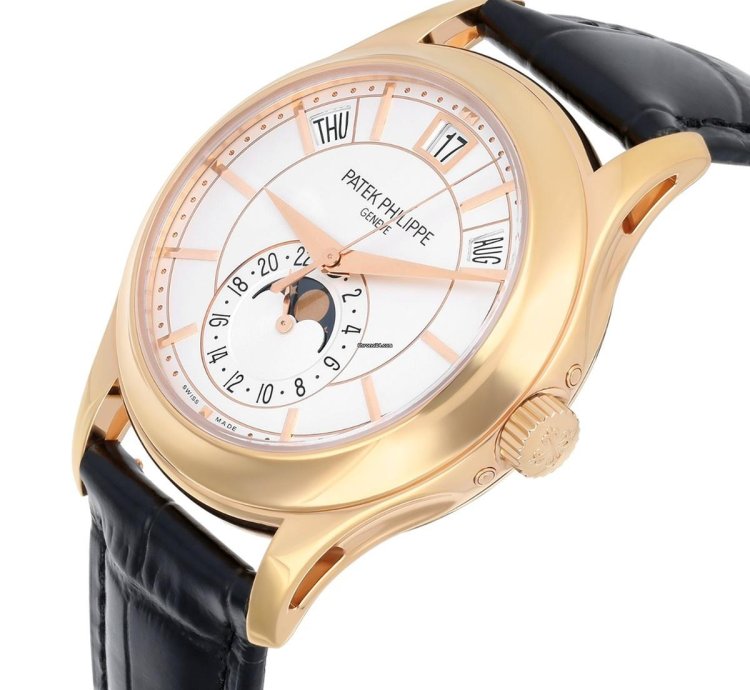 Patek Philippe Annual Calendar Complications 5205r-001 Rose Gold Silver Dial Mens Watch Complete