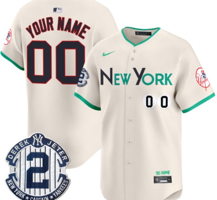 Custom New York Yankees Jersey City Connect Vapor Premier Limited Stitched Cream