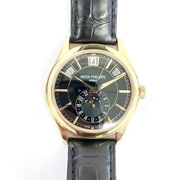 Patek Philippe Annual Calendar Complications Annual Calendar 40mm 5205r-010 Rose Gold With Black Leather Watch Black Dial 2017
