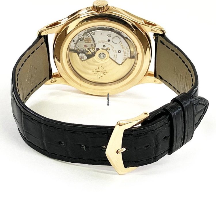 Patek Philippe Annual Calendar Complications Annual Calendar 40mm 5205r-010 Rose Gold With Black Leather Watch Black Dial 2017