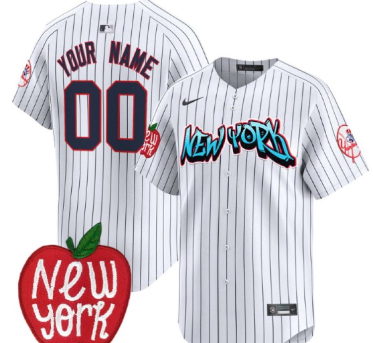 Custom New York Yankees Jersey Apple Patch Vapor Premier Limited All Stitched Pinstripe