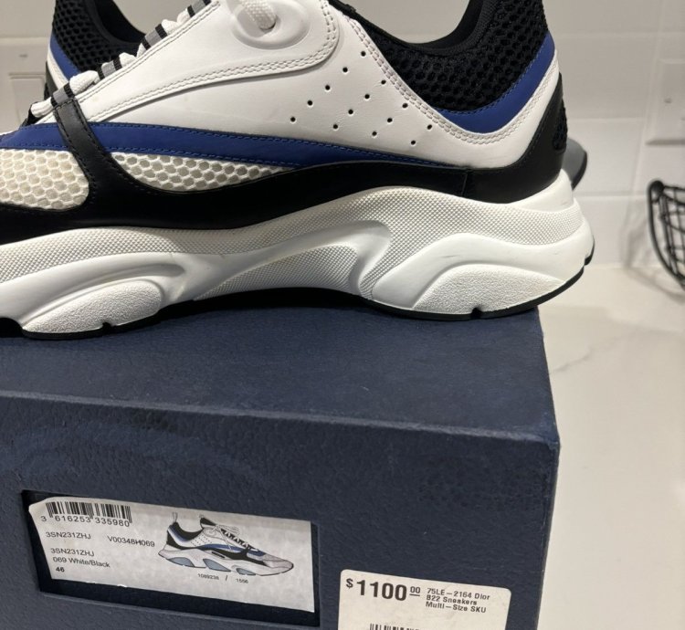 Dior B22 Sneakers White Black Blue