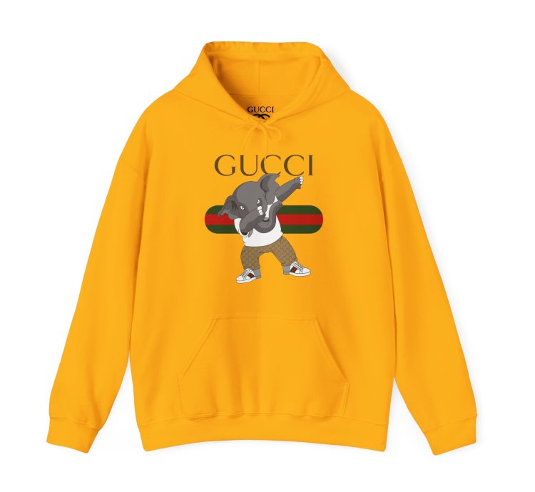 Gucci Elephant Gold Hoodie - Size Usa