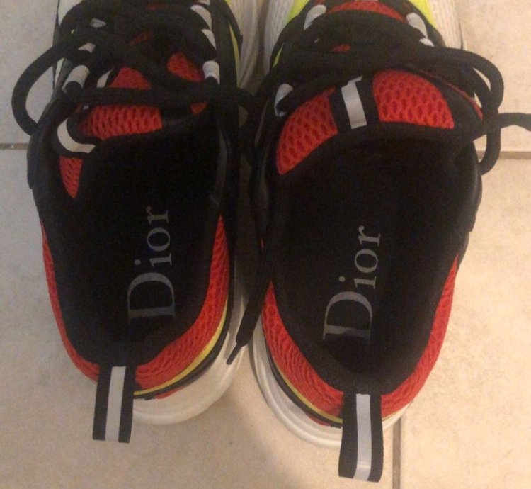Dior B22 Trainers Black White Neon