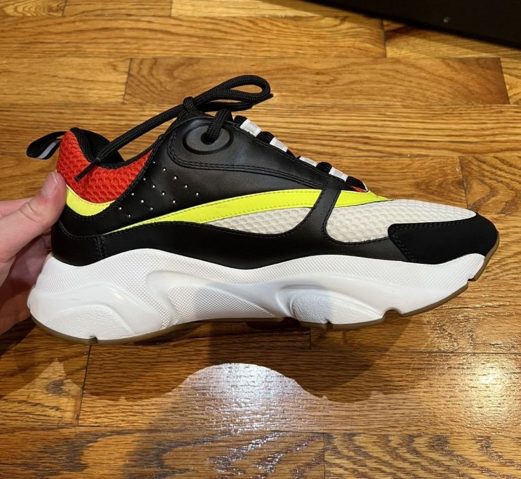 Dior B22 Trainers Black White Neon