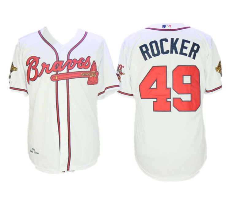 Atlanta Braves John Rocker White 1995 Throwback Jersey